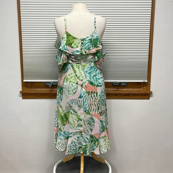 Adyson Parker NWT Spring Palms Spaghetti Strap Off Shoulder Flutter Dress - Picture 4 of 10